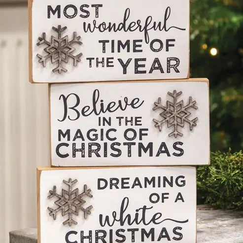 Glitter Holiday Block Sign