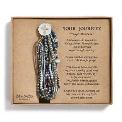 Beaded Prayer Bracelet- Gray