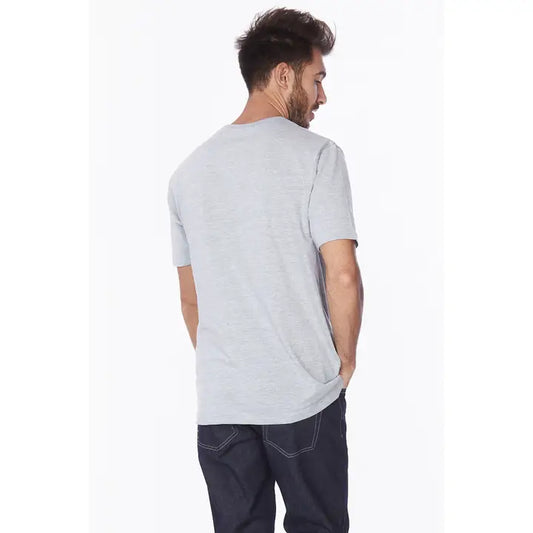 Men's Henley Short Sleeve T-Shirt-Gray