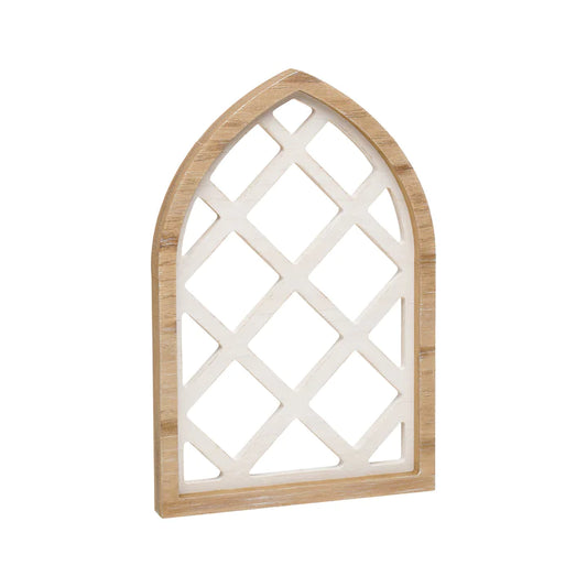 White Wood Lattice Window