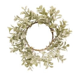 Flocked Laurel 3.5" Candle Ring