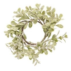 Flocked Laurel 2.5" Candle Ring