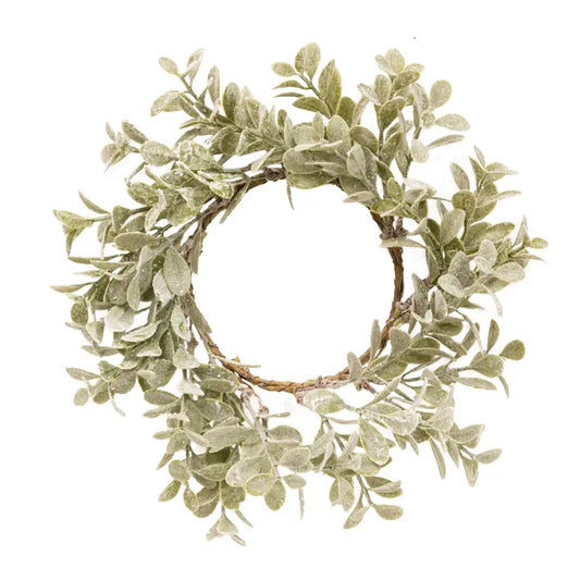 Flocked Laurel Candle Ring