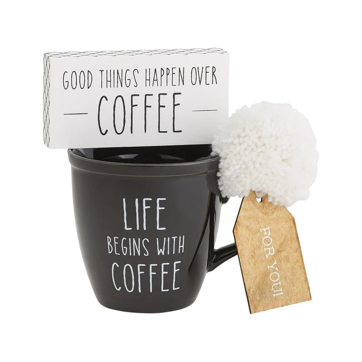 Life Begins With Coffee Mug Set