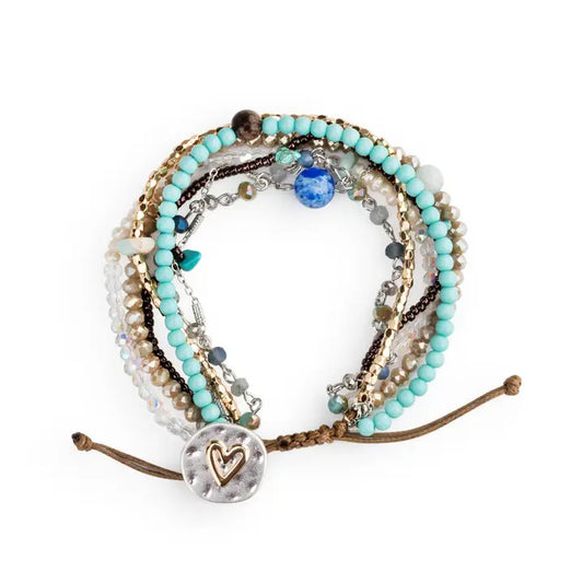 Beaded Love Bracelet- Turquoise