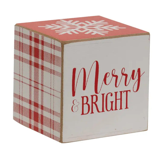 Merry & Bright Plaid Cube