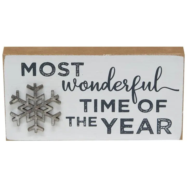 Glitter Holiday Block Sign