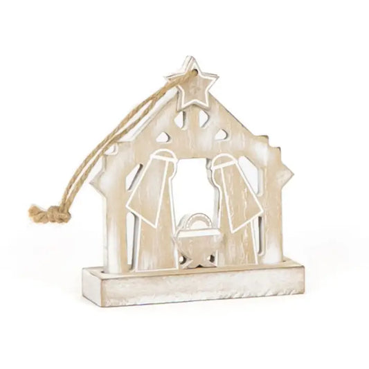 Wood Nativity Cutout Ornament