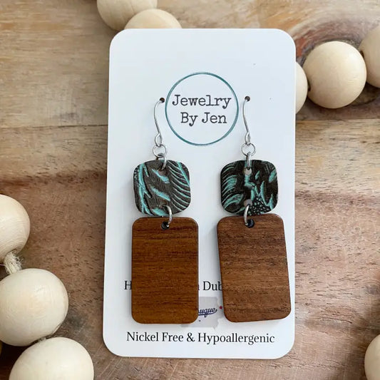 Turquoise Wood Rectangle