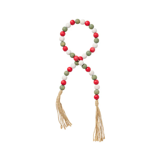 Red/Green/White Beaded Tassel