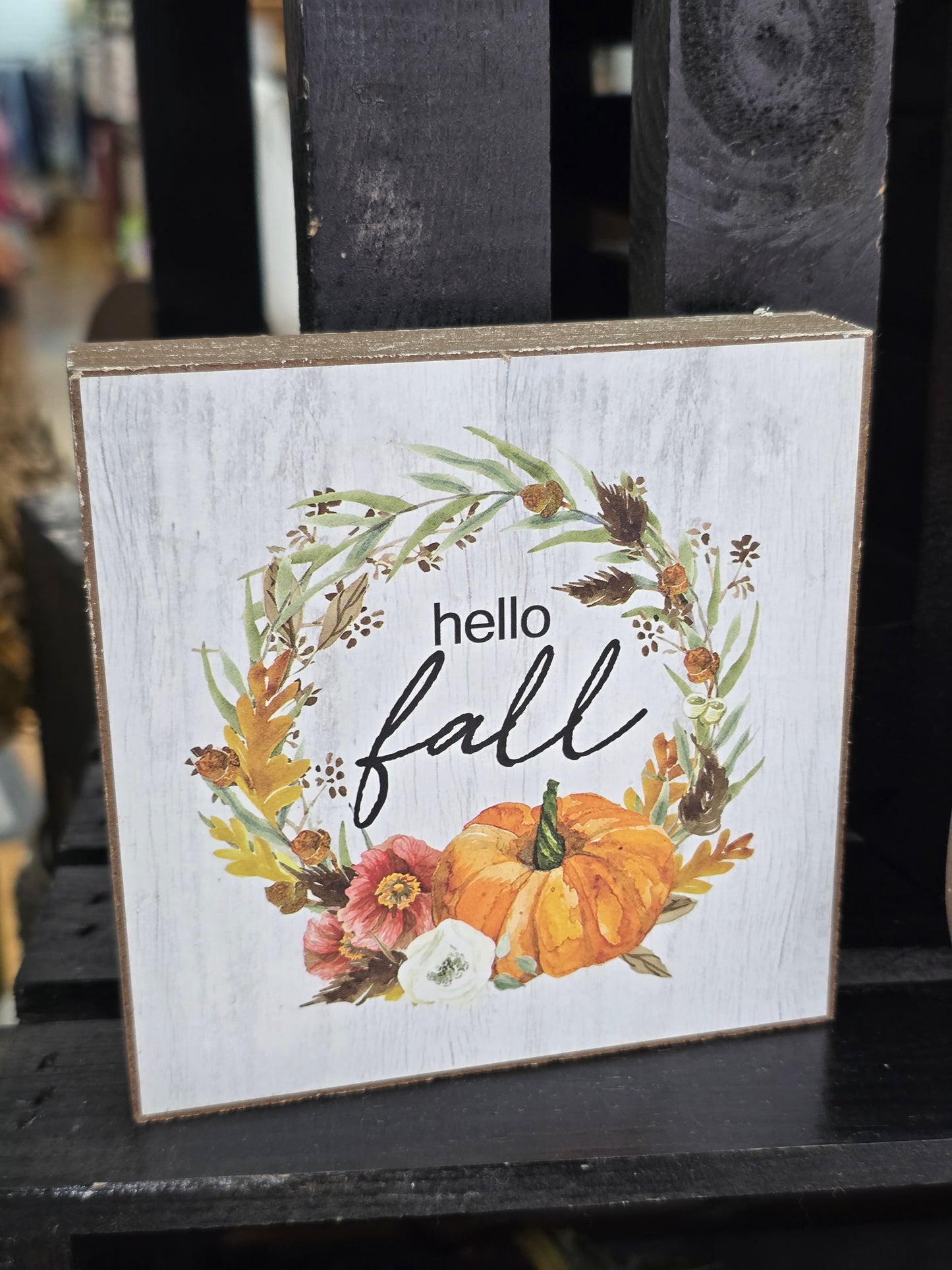 Hello Fall Pumpkin Block