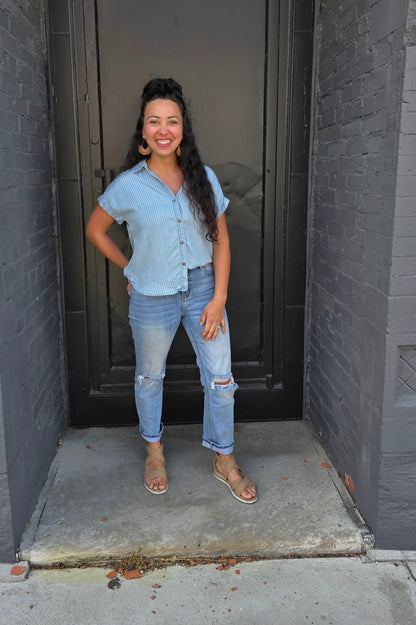 Tincel Button Up Top