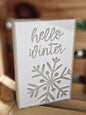 Hello Winter Carved Christmas Block