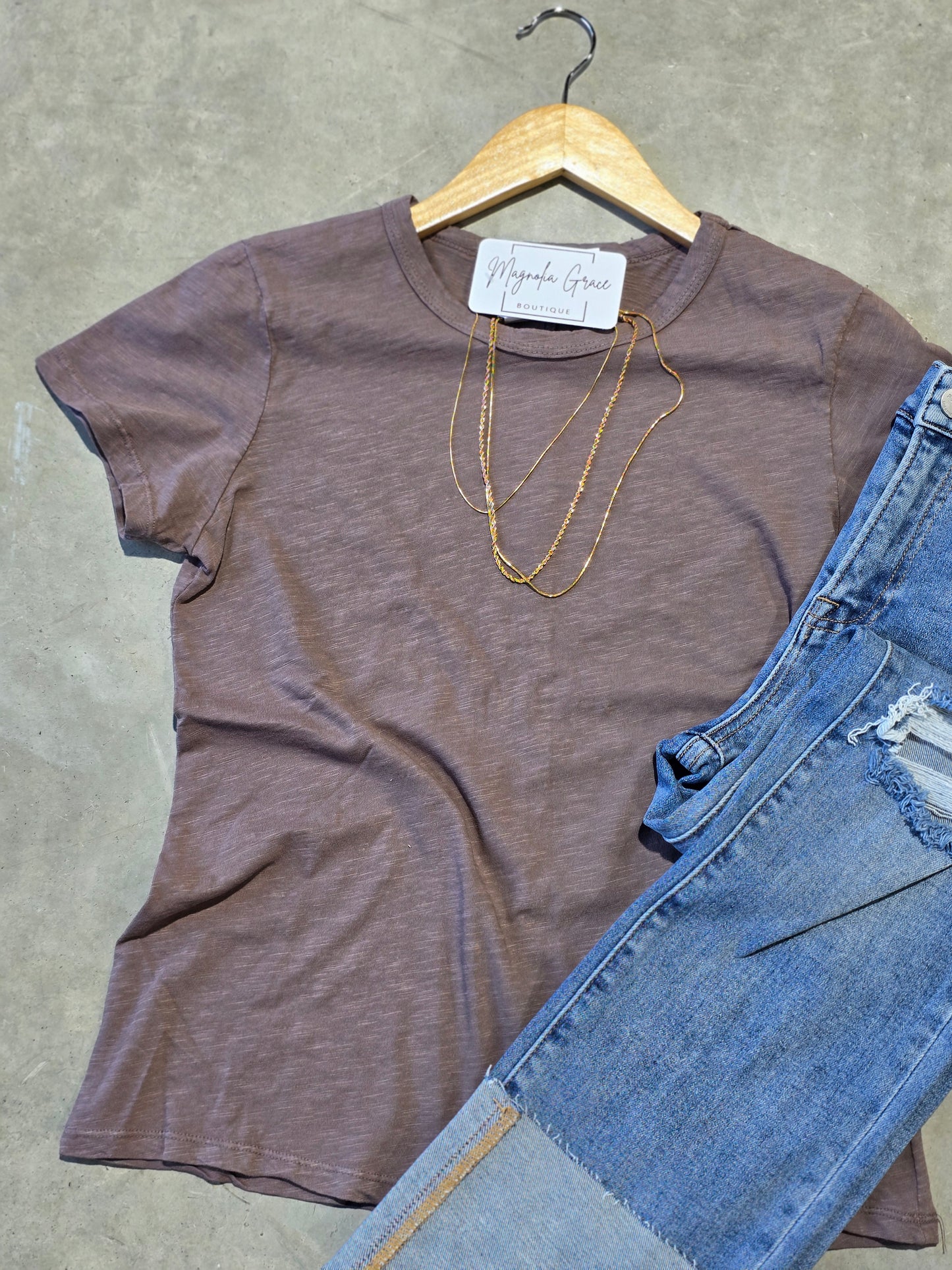 Cocoa Dyed Cotton Slub Tee