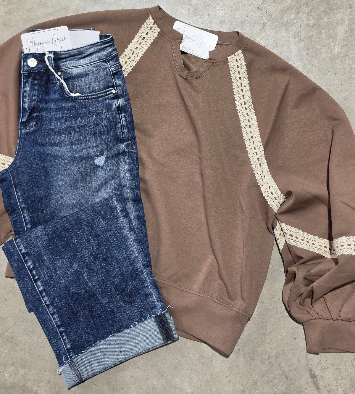 Colette Lace-Trimmed Sweatshirt
