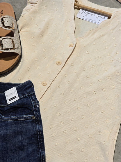 Solid Jacquard Blouse
