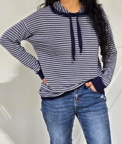 Stripped French Terry Hoodie