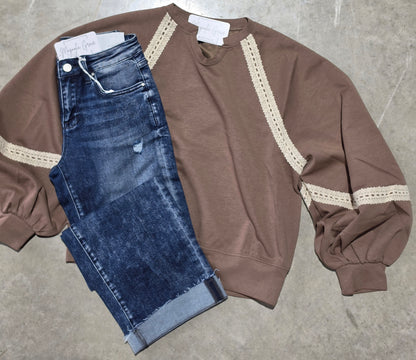 Colette Lace-Trimmed Sweatshirt