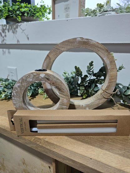 6"x7" Mango Wood Candle Holder