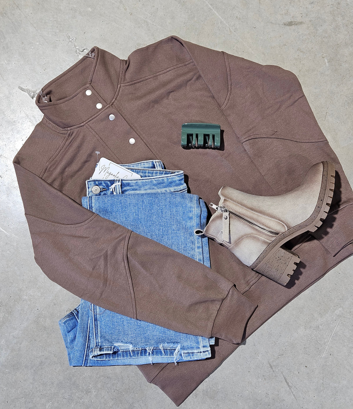 Mock Neck Snap Pullover