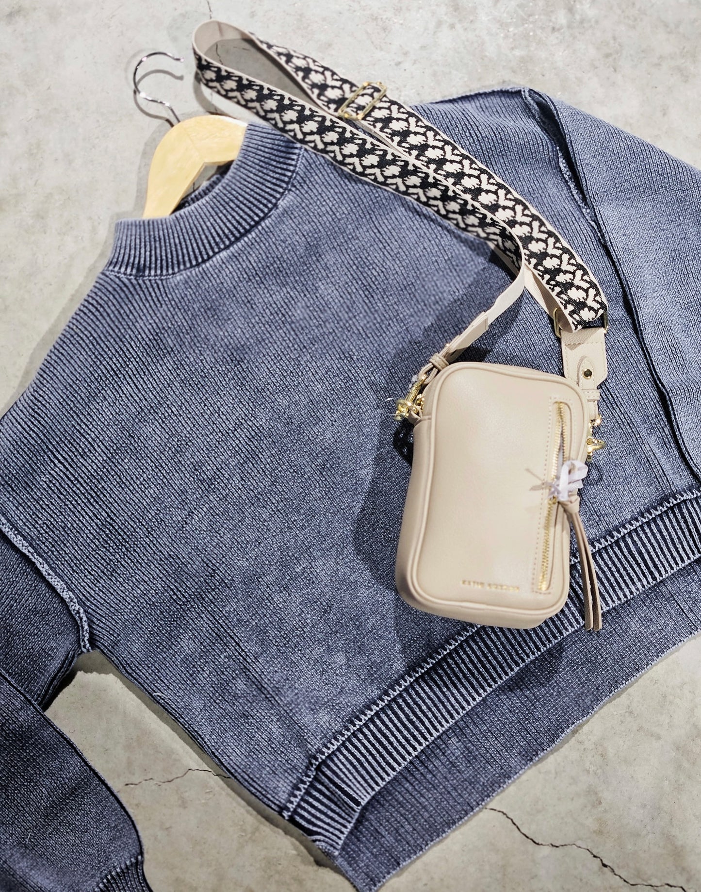 Washed Mock Neck Sweater