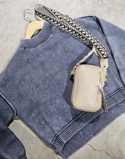 Washed Mock Neck Sweater