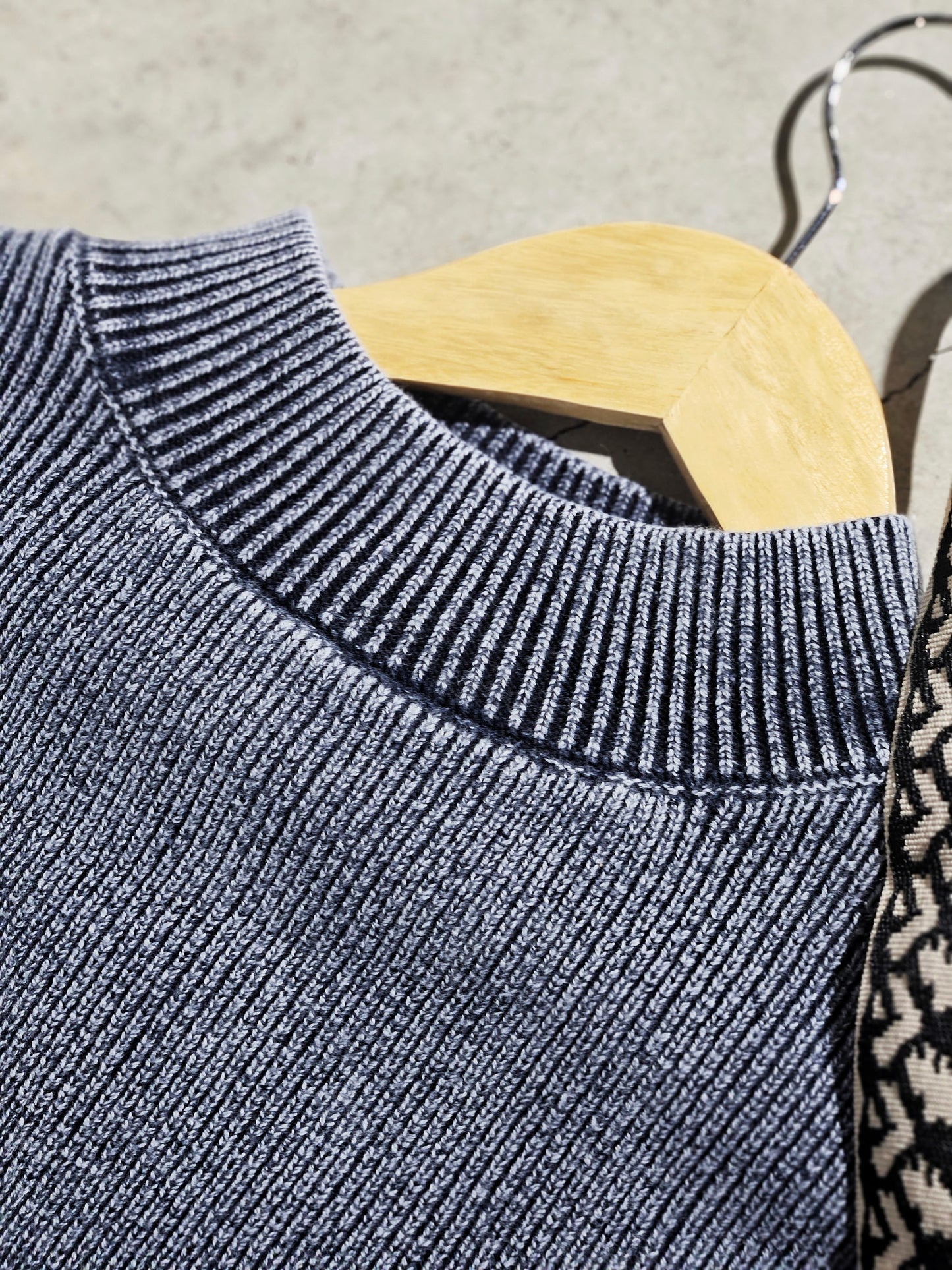 Washed Mock Neck Sweater