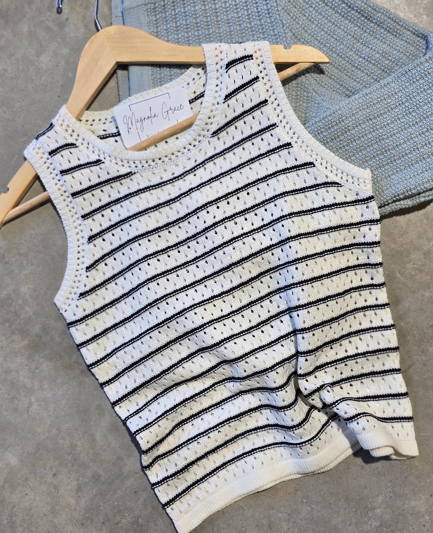 Chunky Knit, Striped Sweater Tank