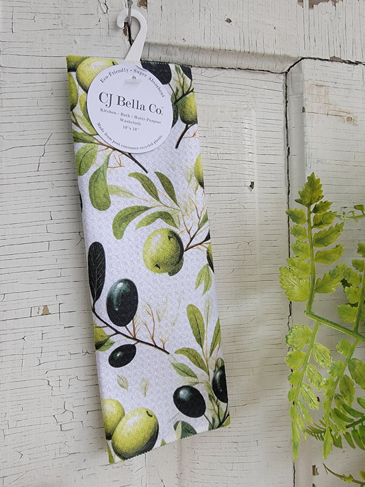 Green & Black Olives Eco-Friendly Washcloth