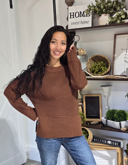 Raglan Side Slit Long Sleeve