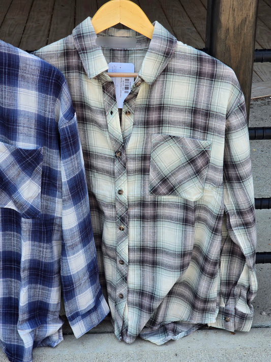 Oversized Cotton Flannel Shirt
