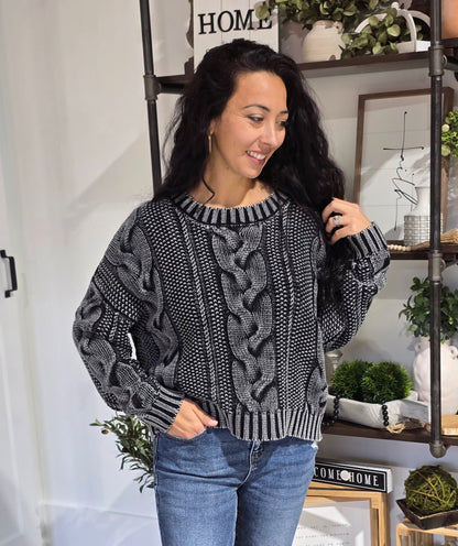 Washed Cable Knit