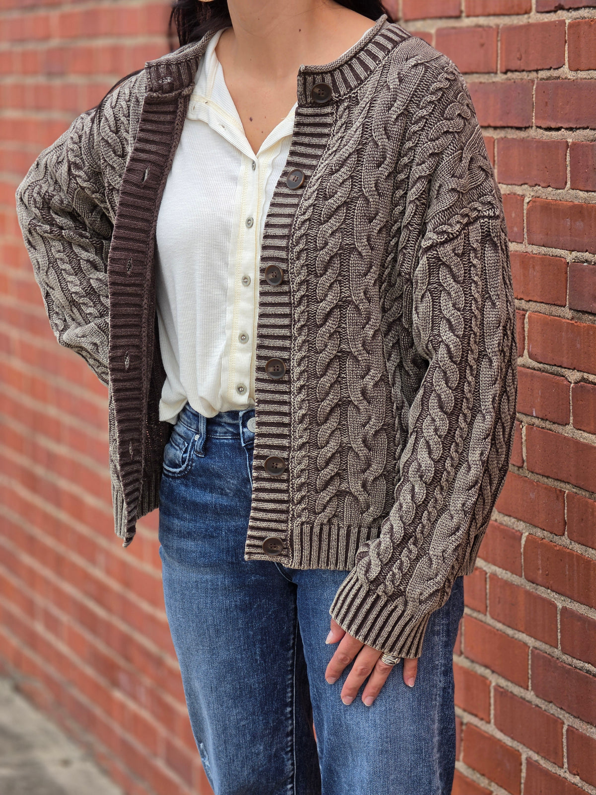Washed Cable Knit