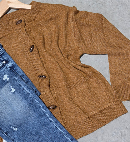 Button Down Camel Sweater