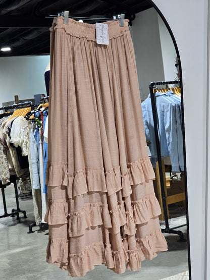 Flowy Tiered Ruffle Maxi Skirt