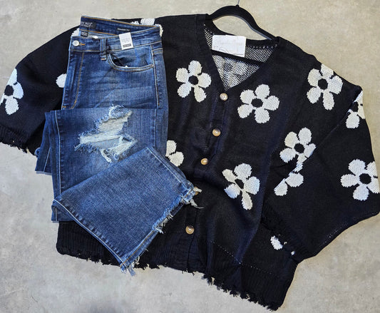 Curvy Floral Sweater