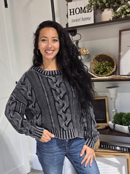 Washed Cable Knit