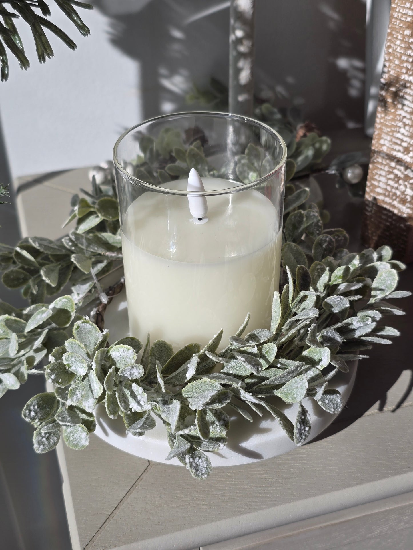 5" Flocked Candle Ring