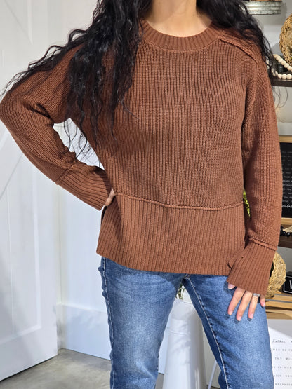 Raglan Side Slit Long Sleeve