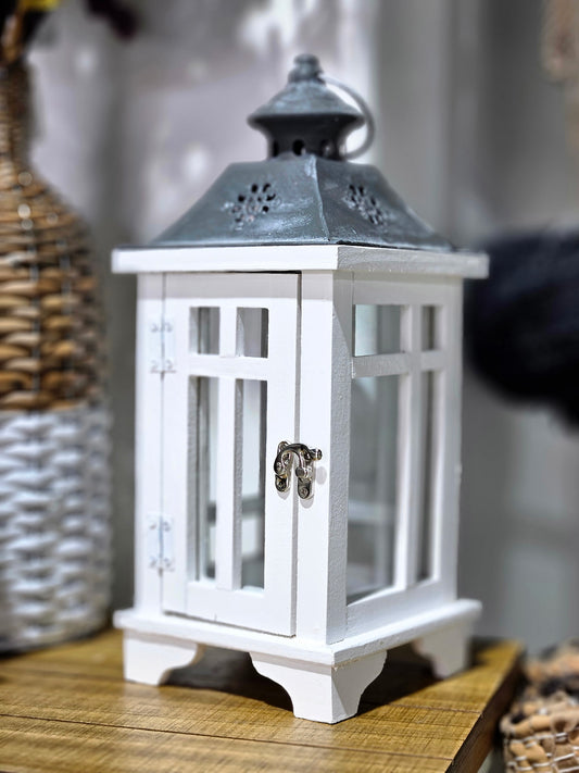 Gray And White Lantern- Small