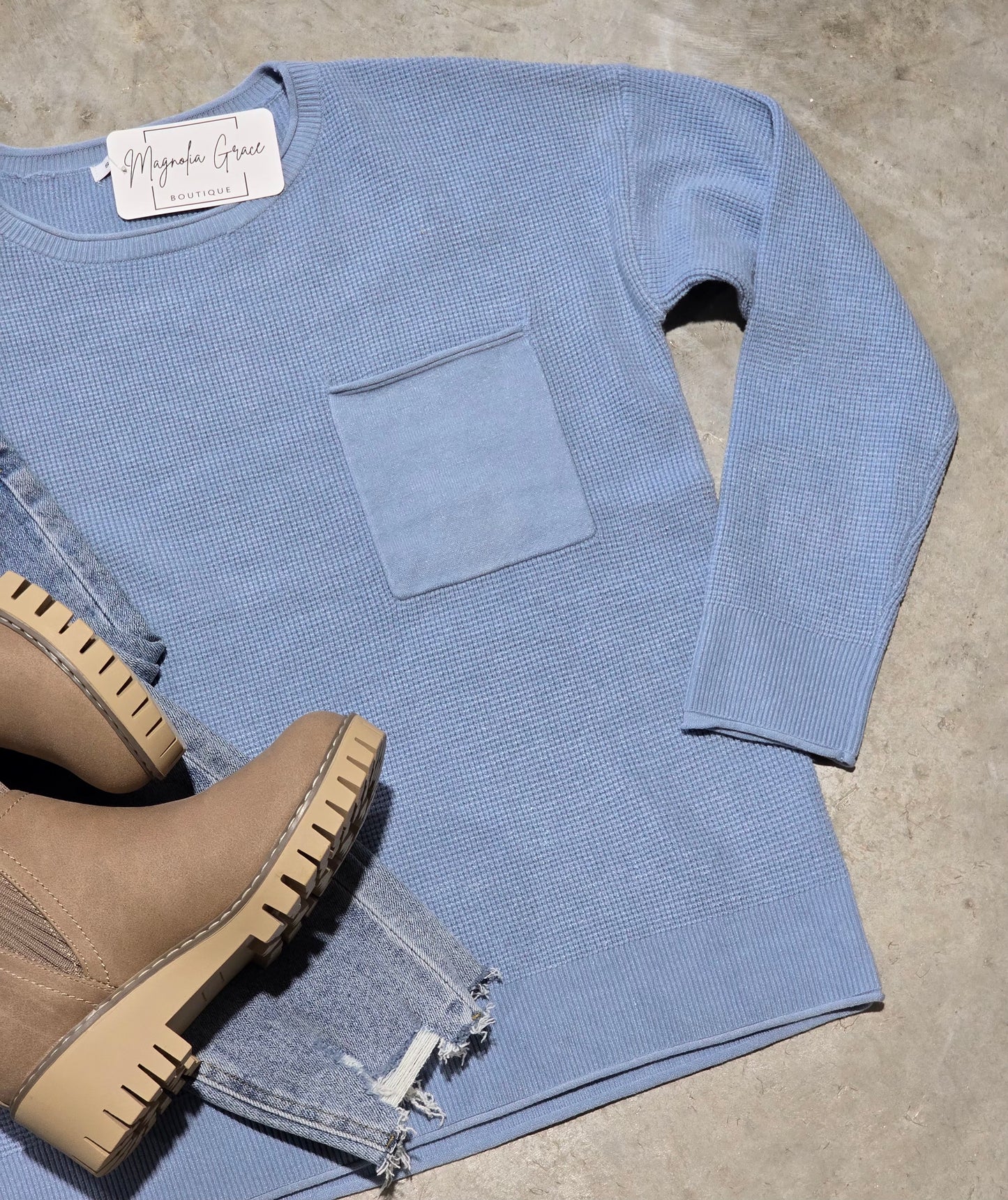 Waffle Pullover Sweater