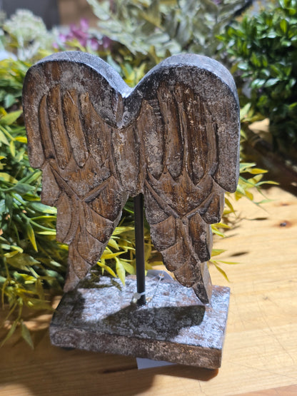 Vintage Angel Wings On Stand