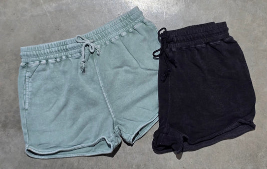 Elastic Waist Shorts Sage Green