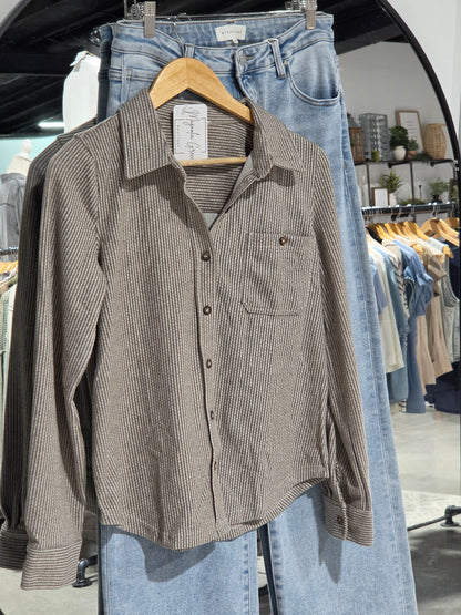 Stripe Heavy Button Down
