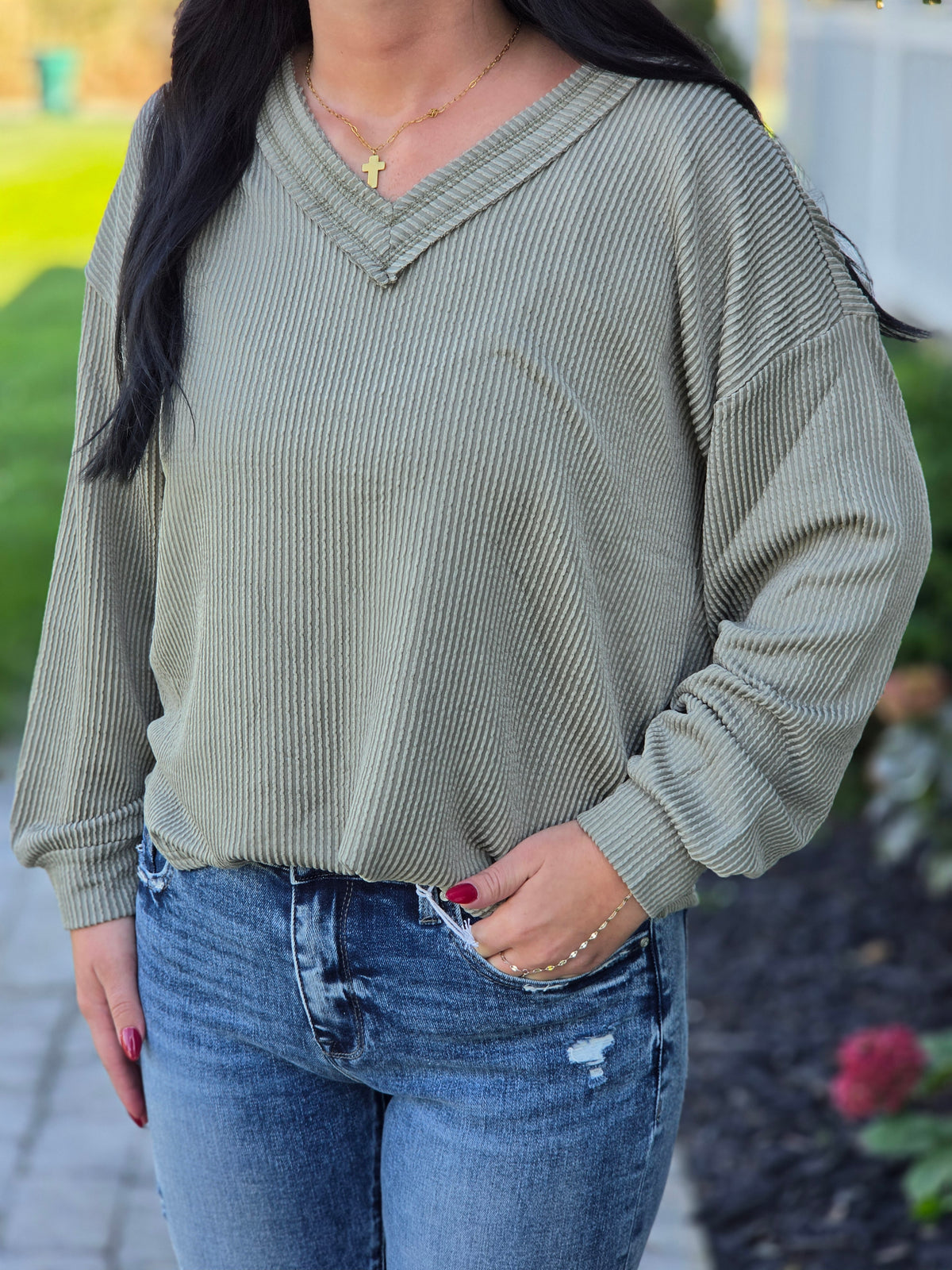 V-Neck Long Sleeve