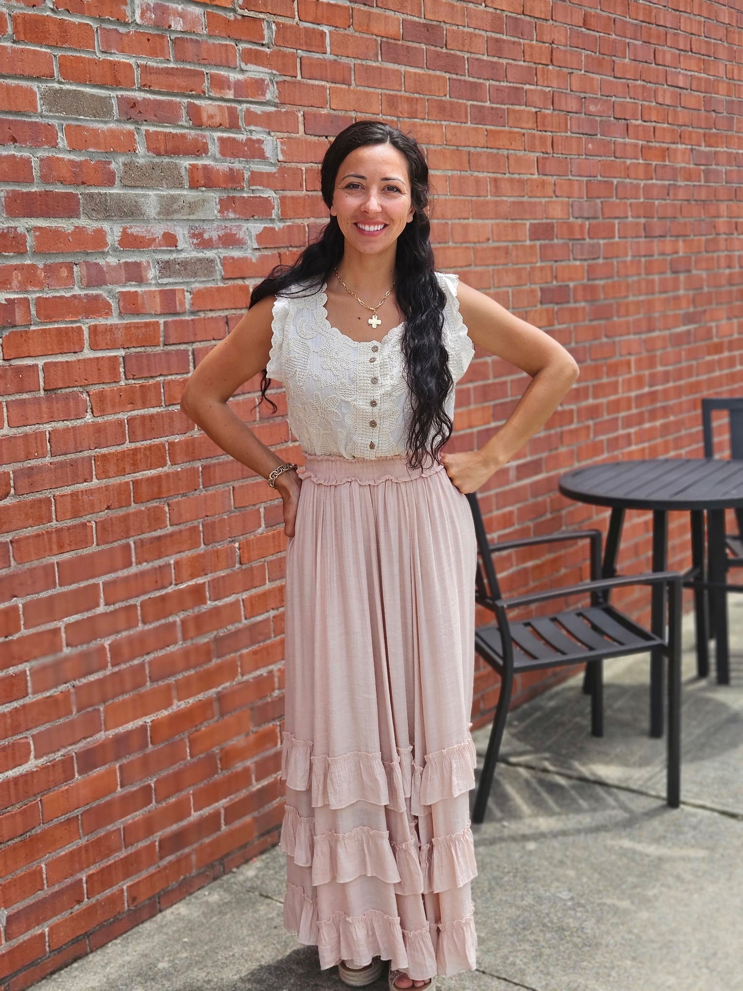 Flowy Tiered Ruffle Maxi Skirt