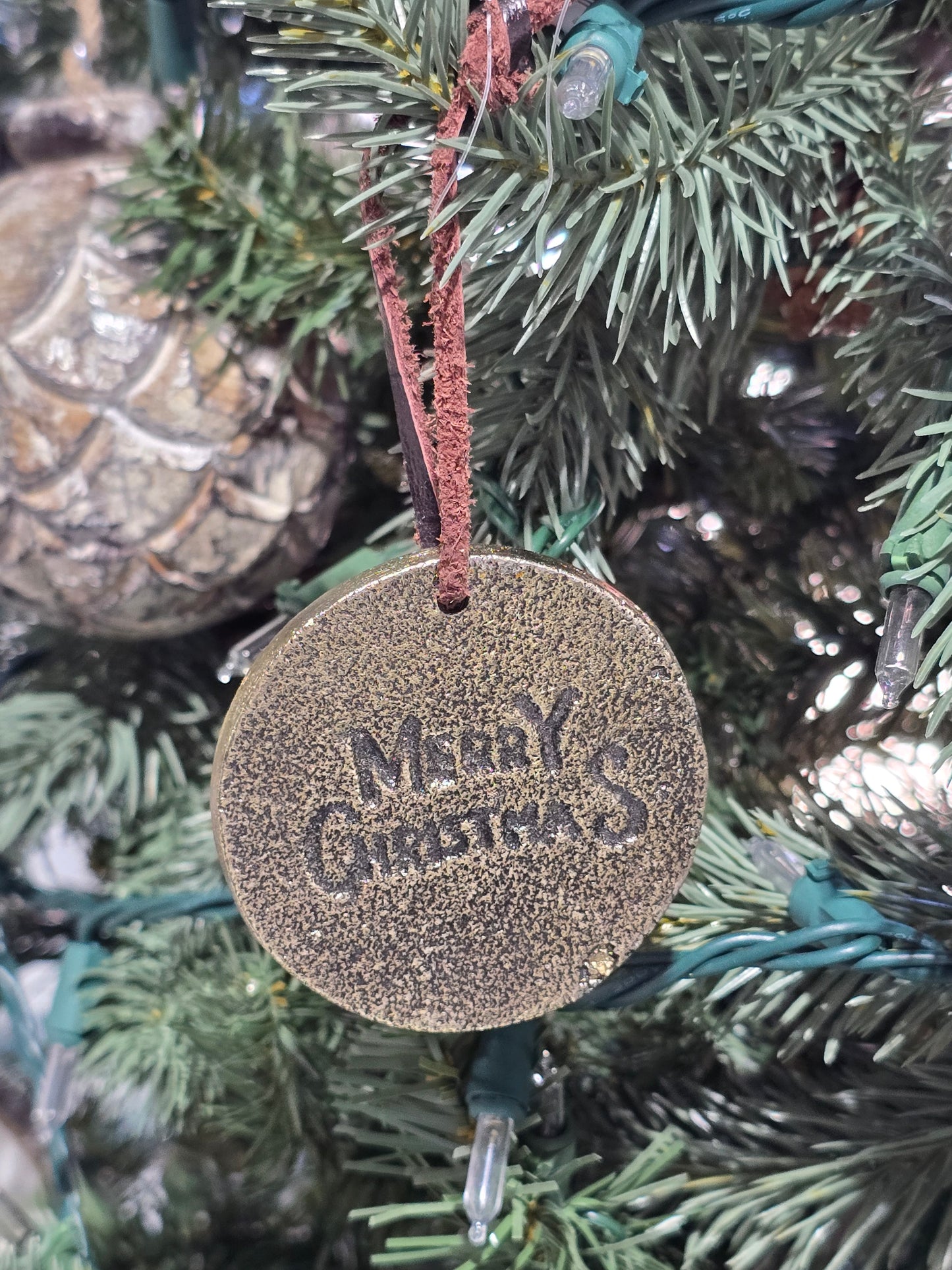 3" Metal Merry Christmas Ornament