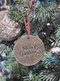 3" Metal Merry Christmas Ornament