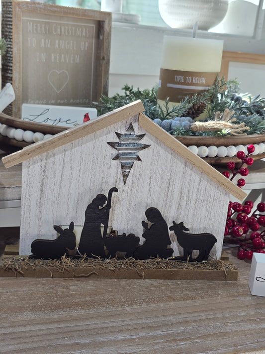 Wooden LED Nativity