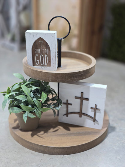 Wood Tiered Tray